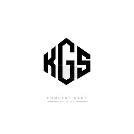 Ilustración de Diseño del logo de letras KGS con forma de polígono. Diseño del logotipo en forma de cubo. Plantilla de logotipo de vector hexágono colores blanco y negro. Logotipo del monograma, del negocio y de bienes raíces. - Imagen libre de derechos