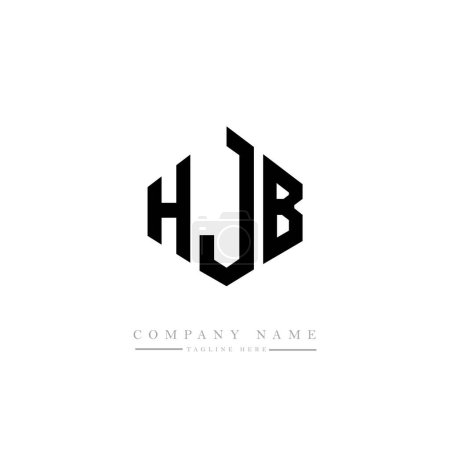 Téléchargez les illustrations : HJB lettre logo design avec forme de polygone. HJB polygone et forme de cube logo design. Modèle de logo vectoriel hexagonal HJB blanc et noir. Monogramme HJB, logo commercial et immobilier. - en licence libre de droit