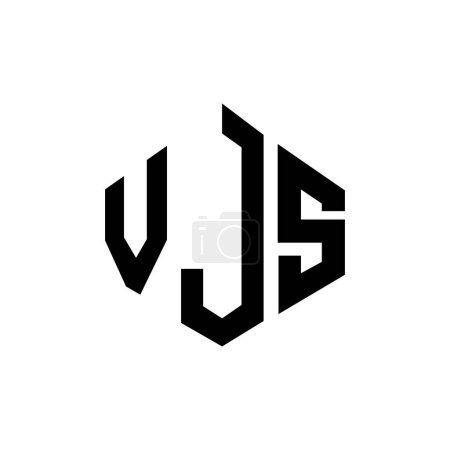 Illustration for VJS letter logo design with polygon shape. VJS polygon and cube shape logo design. VJS hexagon vector logo template white and black colors. VJS monogram, business and real estate logo. - Royalty Free Image