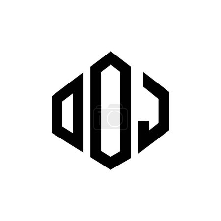 Ilustración de Diseño del logotipo de la letra OOJ con forma de polígono. Diseño del logotipo en forma de polígono y cubo del OOJ. OOJ hexagon vector logo template blanco y negro colores. Monograma del OOJ, logotipo de negocios e inmuebles. - Imagen libre de derechos