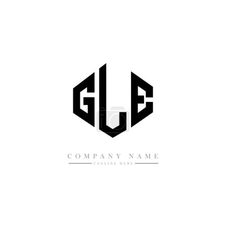Ilustración de GLE letter logo design with polygon shape. Cube shape logo design. Hexagon vector logo template white and black colors. Monogram, business and real estate logo. - Imagen libre de derechos