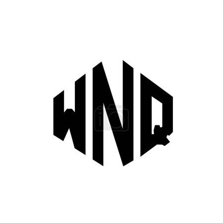 Téléchargez les illustrations : WNQ lettre logo design avec forme de polygone. WNQ polygone et forme de cube logo design. Modèle de logo vectoriel hexagonal WNQ couleurs blanches et noires. Monogramme WNQ, logo commercial et immobilier. - en licence libre de droit