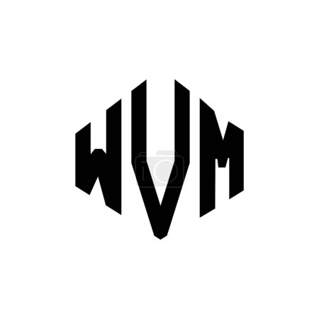 Ilustración de WVM letter logo design with polygon shape. WVM polygon and cube shape logo design. WVM hexagon vector logo template white and black colors. WVM monogram, business and real estate logo. - Imagen libre de derechos