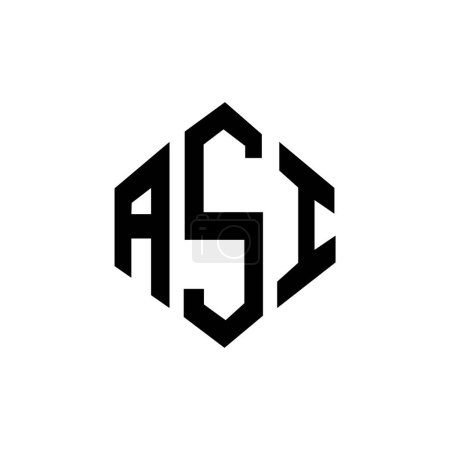 Téléchargez les illustrations : ASI lettre logo design avec forme de polygone. ASI polygone et forme de cube logo design. Modèle de logo vectoriel ASI hexagone blanc et noir. Monogramme ASI, logo commercial et immobilier. - en licence libre de droit