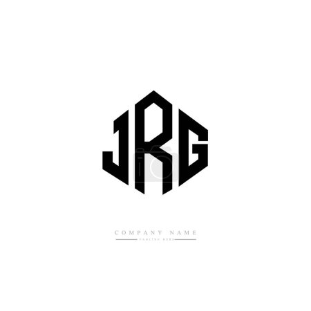 Ilustración de Diseño del logotipo de la letra JRG con forma de polígono. Diseño de logotipo de forma de polígono y cubo JRG. JRG hexágono vector logotipo plantilla blanco y negro colores. Monograma de JRG, logotipo del negocio y de bienes raíces. - Imagen libre de derechos