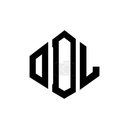 Ilustración de ODL letter logo design with polygon shape. ODL polygon and cube shape logo design. ODL hexagon vector logo template white and black colors. ODL monogram, business and real estate logo. - Imagen libre de derechos