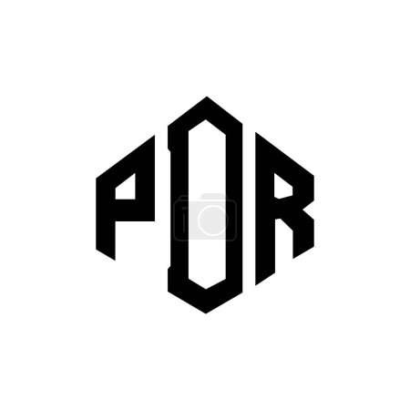 Illustration for PDR letter logo design with polygon shape. PDR polygon and cube shape logo design. PDR hexagon vector logo template white and black colors. PDR monogram, business and real estate logo. - Royalty Free Image