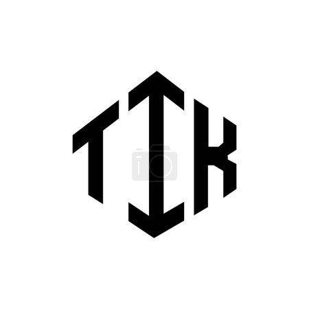 Ilustración de Diseño del logotipo de la letra TIK con forma de polígono. Diseño de logotipo en forma de polígono y cubo TIK. TIK hexágono vector logo plantilla blanco y negro colores. Monograma TIK, logotipo de negocios e inmuebles. - Imagen libre de derechos