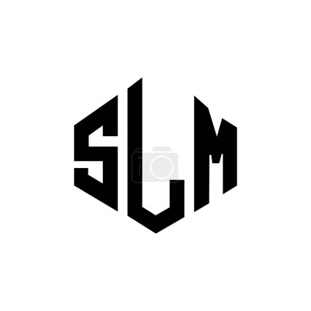 Illustration for SLM letter logo design with polygon shape. SLM polygon and cube shape logo design. SLM hexagon vector logo template white and black colors. SLM monogram, business and real estate logo. - Royalty Free Image