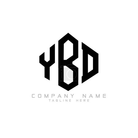 Ilustración de Diseño del logotipo de la letra YBD con forma de polígono. Diseño de logotipo de forma de polígono y cubo YBD. YBD hexágono vector logotipo plantilla blanco y negro colores. YBD monograma, negocio y logotipo de bienes raíces. - Imagen libre de derechos