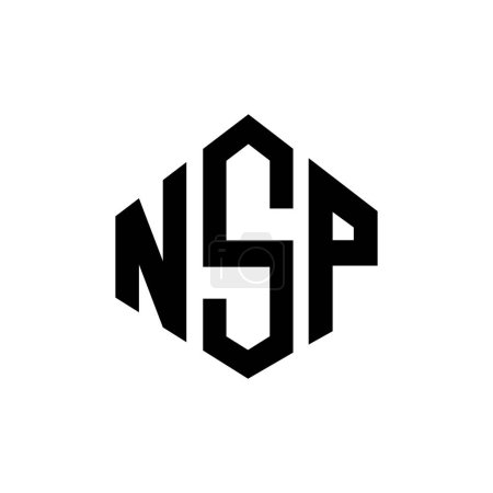 Téléchargez les illustrations : NSP lettre logo design avec forme de polygone. Conception de logo en polygone NSP et en forme de cube. Modèle de logo vectoriel hexagonal NSP blanc et noir. Monogramme NSP, logo commercial et immobilier. - en licence libre de droit