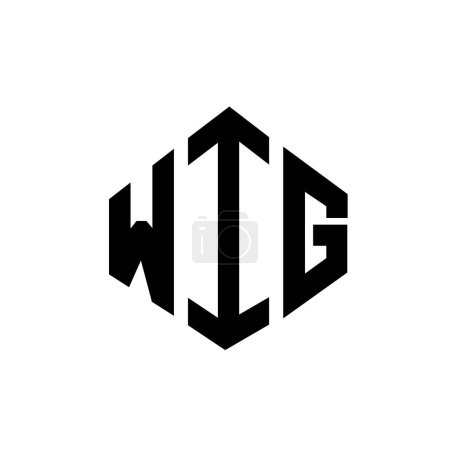 Illustration for WIG letter logo design with polygon shape. WIG polygon and cube shape logo design. WIG hexagon vector logo template white and black colors. WIG monogram, business and real estate logo. - Royalty Free Image
