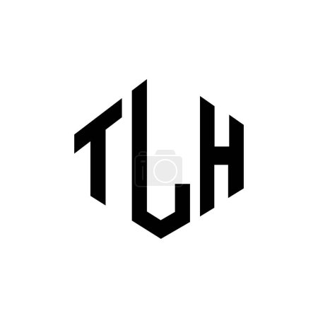 Ilustración de TLH letter logo design with polygon shape. TLH polygon and cube shape logo design. TLH hexagon vector logo template white and black colors. TLH monogram, business and real estate logo. - Imagen libre de derechos