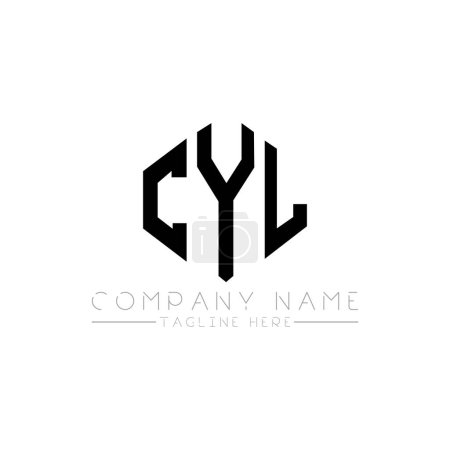 Illustration for CYL letter logo design with polygon shape. CYL polygon and cube shape logo design. CYL hexagon vector logo template white and black colors. CYL monogram, business and real estate logo. - Royalty Free Image