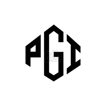 Illustration for PGI letter logo design with polygon shape. PGI polygon and cube shape logo design. PGI hexagon vector logo template white and black colors. PGI monogram, business and real estate logo. - Royalty Free Image
