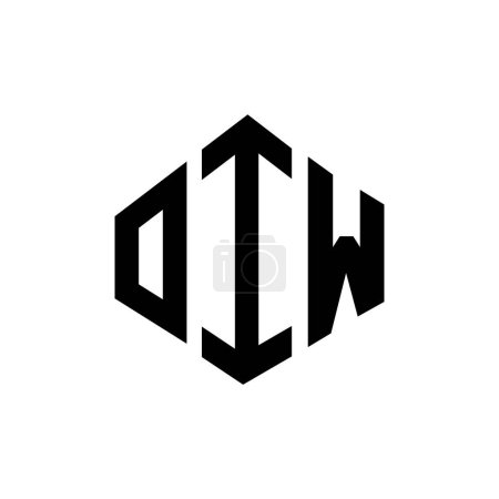 Illustration for OIW letter logo design with polygon shape. OIW polygon and cube shape logo design. OIW hexagon vector logo template white and black colors. OIW monogram, business and real estate logo. - Royalty Free Image