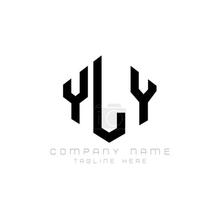Illustration for YLY letter logo design with polygon shape. YLY polygon and cube shape logo design. YLY hexagon vector logo template white and black colors. YLY monogram, business and real estate logo. - Royalty Free Image