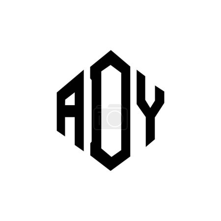 Téléchargez les illustrations : ADY letter logo design with polygon shape. ADY polygon and cube shape logo design. ADY hexagon vector logo template white and black colors. ADY monogram, business and real estate logo. - en licence libre de droit