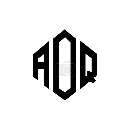 Ilustración de AOQ letter logo design with polygon shape. AOQ polygon and cube shape logo design. AOQ hexagon vector logo template white and black colors. AOQ monogram, business and real estate logo. - Imagen libre de derechos