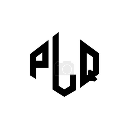 Illustration for PLQ letter logo design with polygon shape. PLQ polygon and cube shape logo design. PLQ hexagon vector logo template white and black colors. PLQ monogram, business and real estate logo. - Royalty Free Image