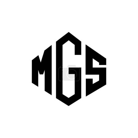 Illustration for MGS letter logo design with polygon shape. MGS polygon and cube shape logo design. MGS hexagon vector logo template white and black colors. MGS monogram, business and real estate logo. - Royalty Free Image