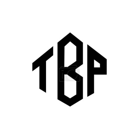 Illustration for TBP letter logo design with polygon shape. TBP polygon and cube shape logo design. TBP hexagon vector logo template white and black colors. TBP monogram, business and real estate logo. - Royalty Free Image