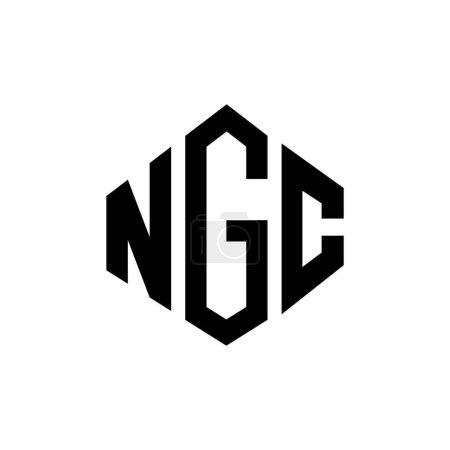 Illustration for NGC letter logo design with polygon shape. NGC polygon and cube shape logo design. NGC hexagon vector logo template white and black colors. NGC monogram, business and real estate logo. - Royalty Free Image