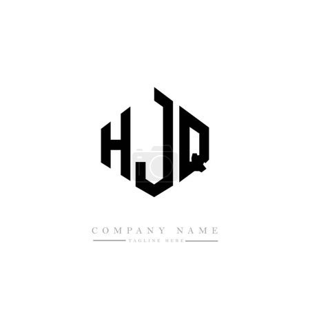 Illustration for HJQ letter logo design with polygon shape. HJQ polygon and cube shape logo design. HJQ hexagon vector logo template white and black colors. HJQ monogram, business and real estate logo. - Royalty Free Image