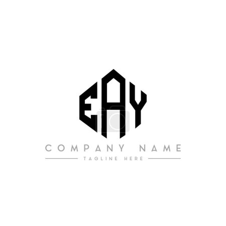 Illustration for EAY letter logo design with polygon shape. EAY polygon and cube shape logo design. EAY hexagon vector logo template white and black colors. EAY monogram, business and real estate logo. - Royalty Free Image