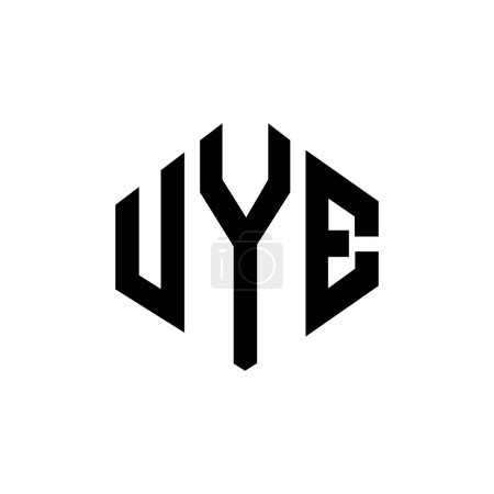 Foto de Diseño del logotipo de la letra UYE con forma de polígono. Diseño del logotipo en forma de polígono y cubo UYE. Plantilla de logotipo de vector de hexágono UYE colores blanco y negro. Monograma de UYE, logotipo del negocio y de bienes raíces. - Imagen libre de derechos