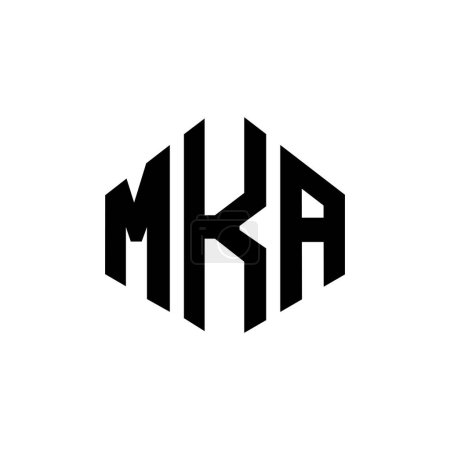 Illustration for MKA letter logo design with polygon shape. MKA polygon and cube shape logo design. MKA hexagon vector logo template white and black colors. MKA monogram, business and real estate logo. - Royalty Free Image