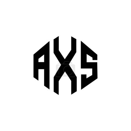 Téléchargez les illustrations : AXS lettre logo design avec forme de polygone. Logo en polygone et en forme de cube AXS. Modèle de logo vectoriel AXS hexagone blanc et noir. Monogramme AXS, logo commercial et immobilier. - en licence libre de droit