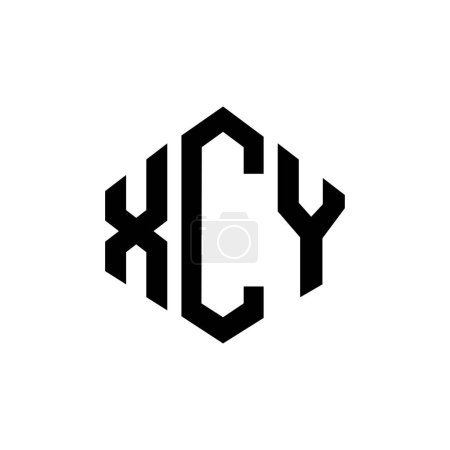 Téléchargez les photos : XCY letter logo design with polygon shape. XCY polygon and cube shape logo design. XCY hexagon vector logo template white and black colors. XCY monogram, business and real estate logo. - en image libre de droit