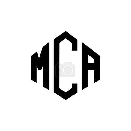 Ilustración de MCA letter logo design with polygon shape. MCA polygon and cube shape logo design. MCA hexagon vector logo template white and black colors. MCA monogram, business and real estate logo. - Imagen libre de derechos