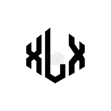 Ilustración de XLX letter logo design with polygon shape. XLX polygon and cube shape logo design. XLX hexagon vector logo template white and black colors. XLX monogram, business and real estate logo. - Imagen libre de derechos