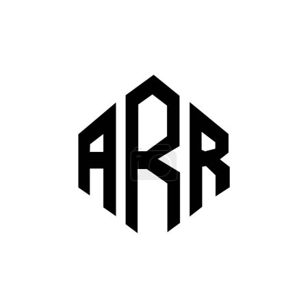 Illustration for ARR letter logo design with polygon shape. ARR polygon and cube shape logo design. ARR hexagon vector logo template white and black colors. ARR monogram, business and real estate logo. - Royalty Free Image