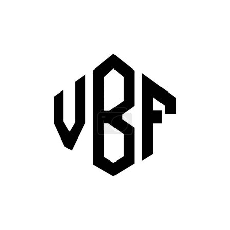 Ilustración de VBF letter logo design with polygon shape. VBF polygon and cube shape logo design. VBF hexagon vector logo template white and black colors. VBF monogram, business and real estate logo. - Imagen libre de derechos