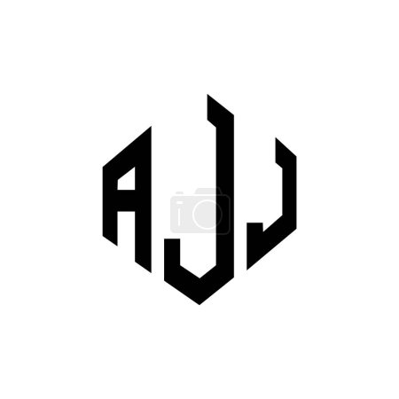 Ilustración de AJJ letter logo design with polygon shape. AJJ polygon and cube shape logo design. AJJ hexagon vector logo template white and black colors. AJJ monogram, business and real estate logo. - Imagen libre de derechos