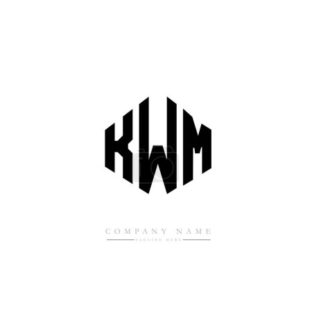 Ilustración de KWM letras logotipo diseño vector ilustración - Imagen libre de derechos