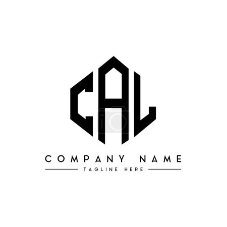 Illustration for CAL letter logo design with polygon shape. CAL polygon and cube shape logo design. CAL hexagon vector logo template white and black colors. CAL monogram, business and real estate logo. - Royalty Free Image