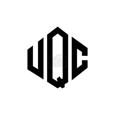 Illustration for UQC letter logo design with polygon shape. UQC polygon and cube shape logo design. UQC hexagon vector logo template white and black colors. UQC monogram, business and real estate logo. - Royalty Free Image