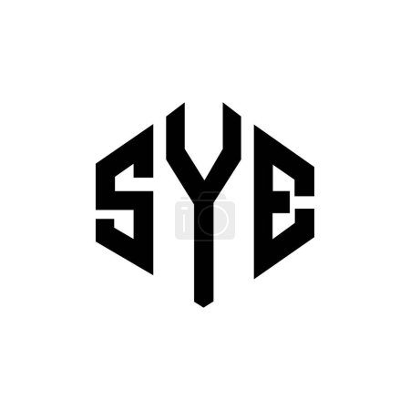 Illustration for SYE letter logo design with polygon shape. SYE polygon and cube shape logo design. SYE hexagon vector logo template white and black colors. SYE monogram, business and real estate logo. - Royalty Free Image