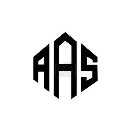 Ilustración de Diseño del logotipo de la letra AAS con forma de polígono. Diseño de logotipo en forma de polígono y cubo AAS. Plantilla de logotipo de hexágono AAS colores blanco y negro. Monograma AAS, logotipo de negocios e inmuebles. - Imagen libre de derechos