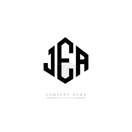Illustration for JEA letter logo design with polygon shape. JEA polygon and cube shape logo design. JEA hexagon vector logo template white and black colors. JEA monogram, business and real estate logo. - Royalty Free Image