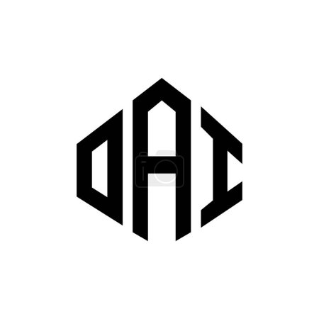 Ilustración de OAI letter logo design with polygon shape. OAI polygon and cube shape logo design. OAI hexagon vector logo template white and black colors. OAI monogram, business and real estate logo. - Imagen libre de derechos
