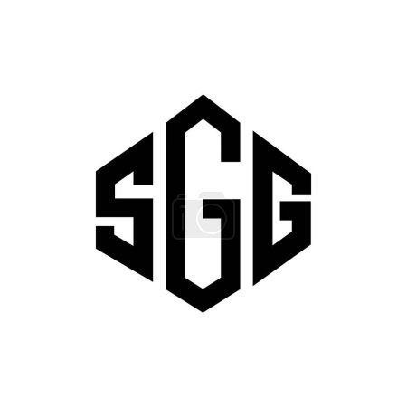 Illustration for SGG letter logo design with polygon shape. SGG polygon and cube shape logo design. SGG hexagon vector logo template white and black colors. SGG monogram, business and real estate logo. - Royalty Free Image