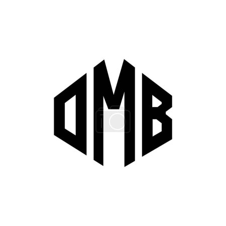 Ilustración de Diseño del logotipo de letra OMB con forma de polígono. Diseño del logo en forma de polígono y cubo OMB. Plantilla OMB hexágono vector logo blanco y negro colores. Monograma OMB, logotipo de negocios e inmuebles. - Imagen libre de derechos