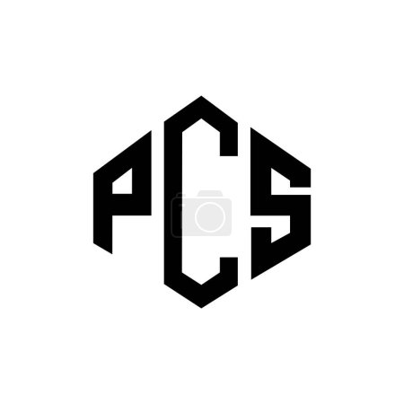 Ilustración de Diseño del logotipo de la letra PCS con forma de polígono. PCS polígono y diseño de logotipo en forma de cubo. PCS hexágono vector logotipo plantilla blanco y negro colores. Monograma del PCS, logotipo del negocio y de bienes raíces. - Imagen libre de derechos