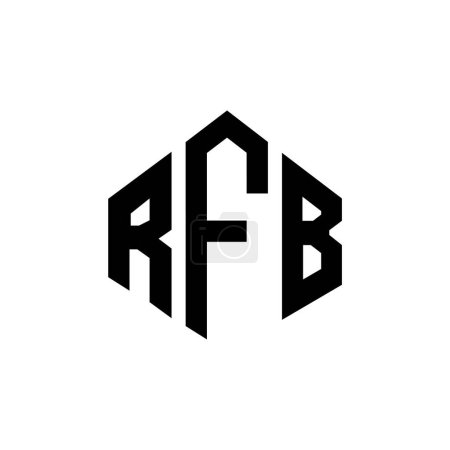 Téléchargez les illustrations : RFB letter logo design with polygon shape. RFB polygon and cube shape logo design. RFB hexagon vector logo template white and black colors. RFB monogram, business and real estate logo. - en licence libre de droit