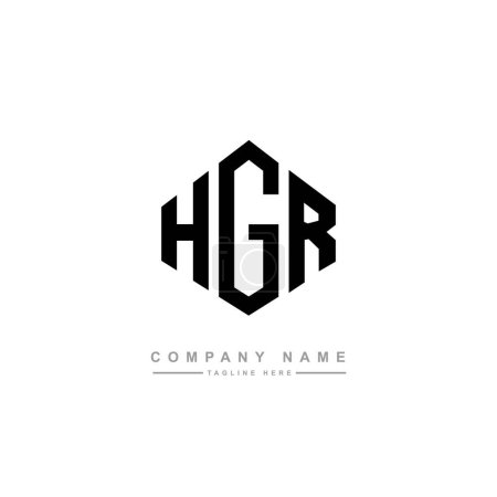 Illustration for HGR letter logo design with polygon shape. HGR polygon and cube shape logo design. HGR hexagon vector logo template white and black colors. HGR monogram, business and real estate logo. - Royalty Free Image